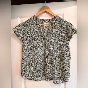 Marine Layer Esme Flutter sleeve floral button down top